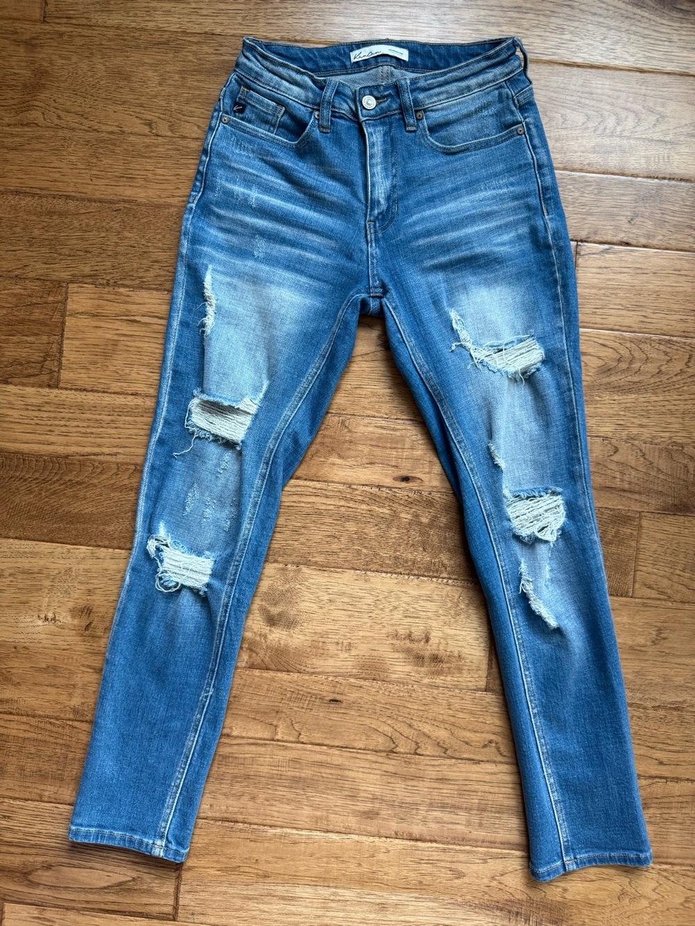 KanCan Medium Blue Ripped Skinny Jeans, Size 25